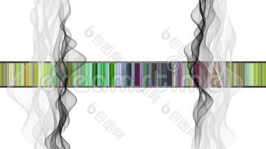 慢运动中带有波物体和颜色变化条纹的神奇动画，4096x2304环4K